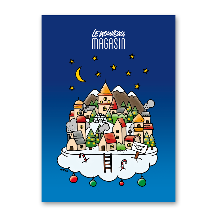 illustration pour carte postal pour le Nouveau Magasin